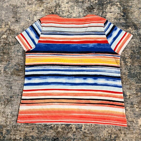 Rafaella Multicolor Striped Top XL - Picture 3 of 5